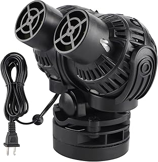 CPROSP Power Head for Saltwater Tank 1600 GPH, Wavemaker with Magnetic Base for 47.5-66 Gal Tank, Aquarium Circulation Pump Wave Maker with 2 m Cable, Water Movement Aquarium 2 Prong Plug, Black