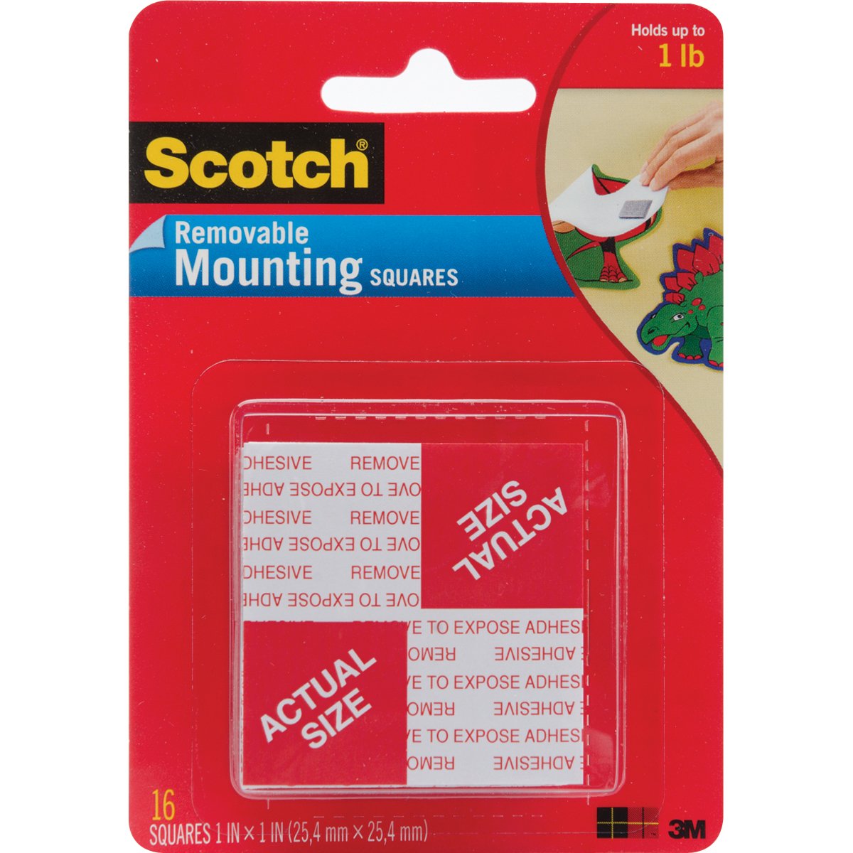 3MMOUNTING SQUARES REMOVABLE (Pack of 24)