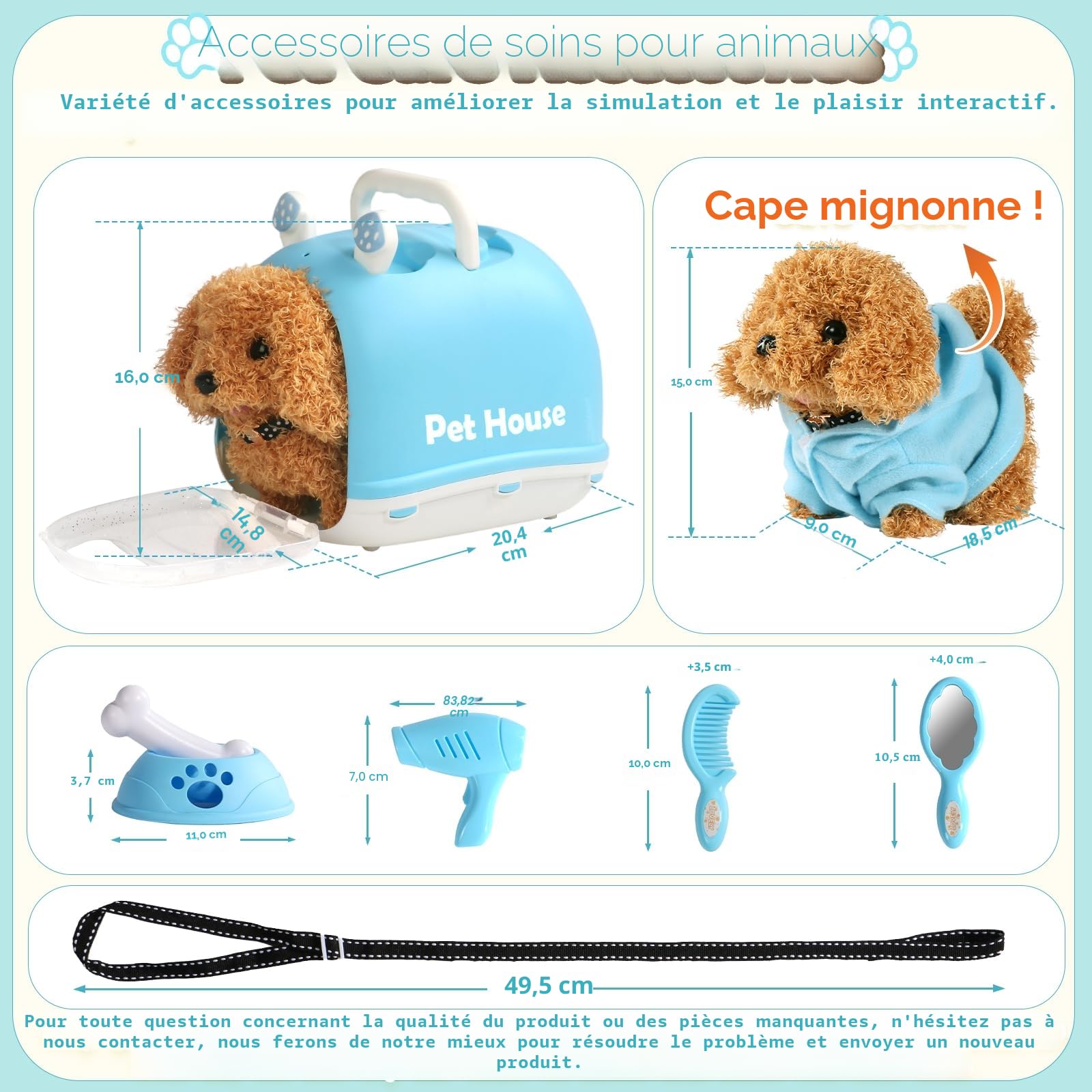 Chien Interactif - Jouet Enfant 2 3 Ans Fille Garçon Jouet Enfant Cadeau 2 3 Ans Fille Réaliste Chien Peluche Qui Marche et Aboie Robot Réaliste