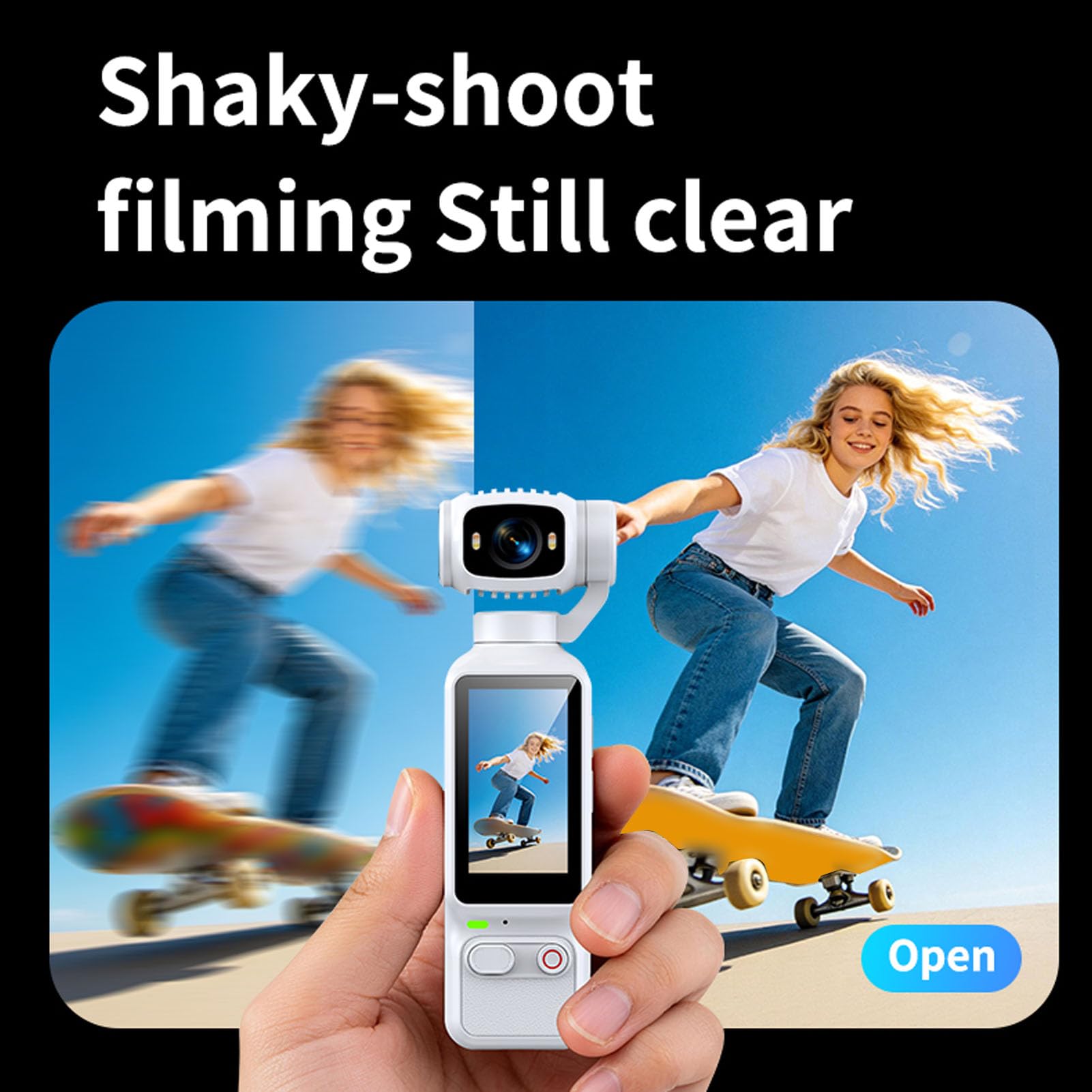 Videocamera 4K per vlogging con obiettivo rotante (WHITE)