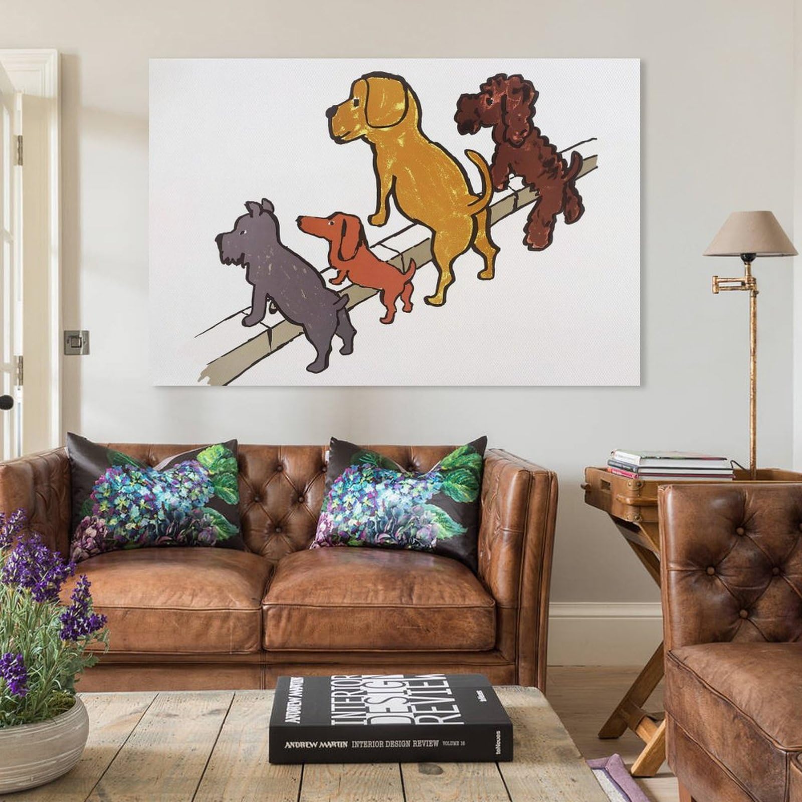 Amazon.co.jp: レイモン・サヴィニャック 4匹の犬ポスター壁紙、アート