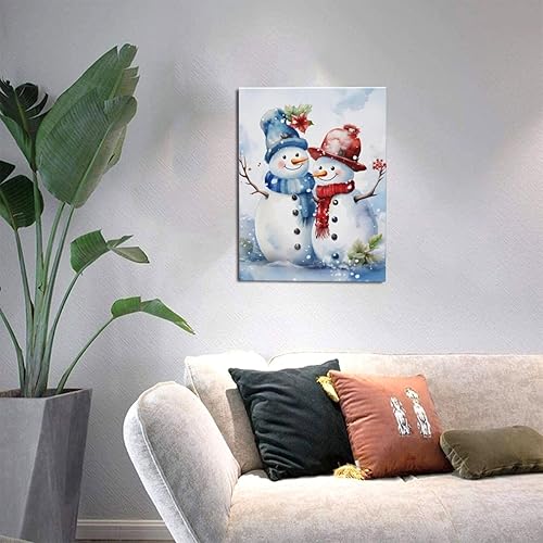 Miniatura 4 de EruHY Arte de pared de Navidad, muñeco de nieve, impresiones navideñas, pósteres de decoración de pared de dormitorio para sala de estar, oficina,