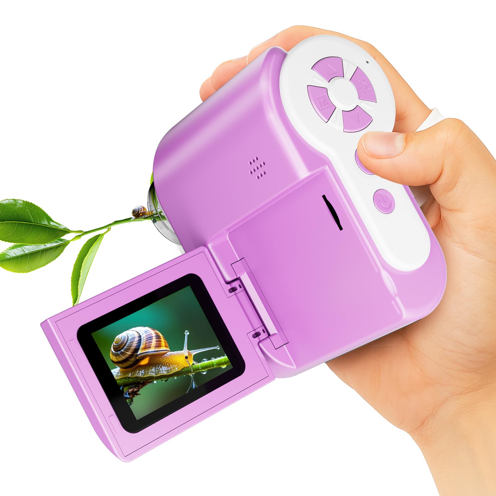 USCAMEL Microscopio Digitale Portatile per Bambini: 1000x ingrandimento, schermo HD da 2 pollici, connessione USB, Attrezzo educativo microscopio portatile per bambini età 7-12 anni (Viola)