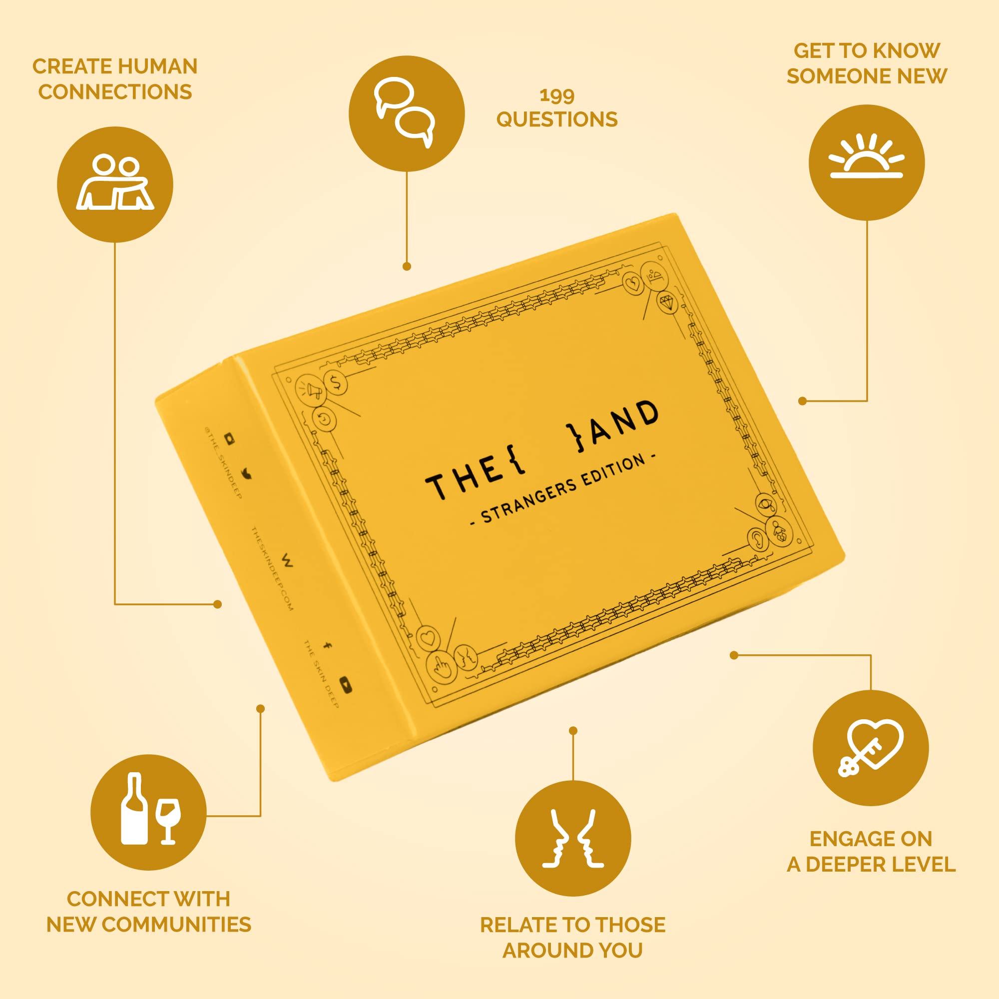 {THE AND} Strangers Edition - Conversation Starter Card Game - Fun Getting to Know You Game - Ice Breakers to Reduce The Space Between You and a Stranger - Questions to Make a Friend by The Skin Deep - Image 2