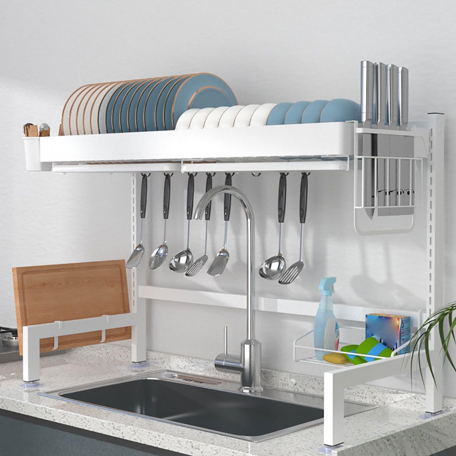 Égouttoir à vaisselle réglable pour comptoir de maison, dortoirs et camping-cars (61 cm) multi-usages