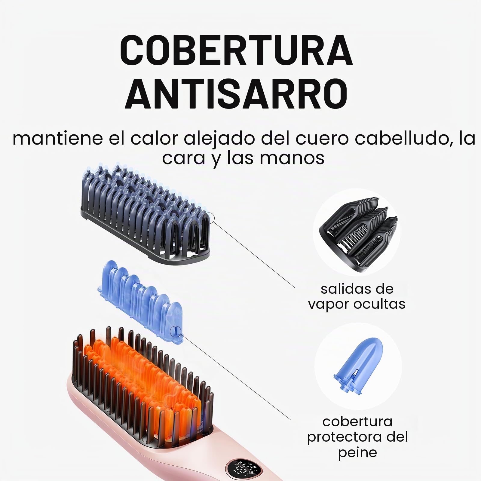 Wavytalk Cepillo alisador de vapor e iones, Planchas de Pelo 4 en 1 | Steambrush Pro reduce el daño por calor con vapor e iones, peinado rápido, brillo sin encrespamiento, voltaje dual, Rosa