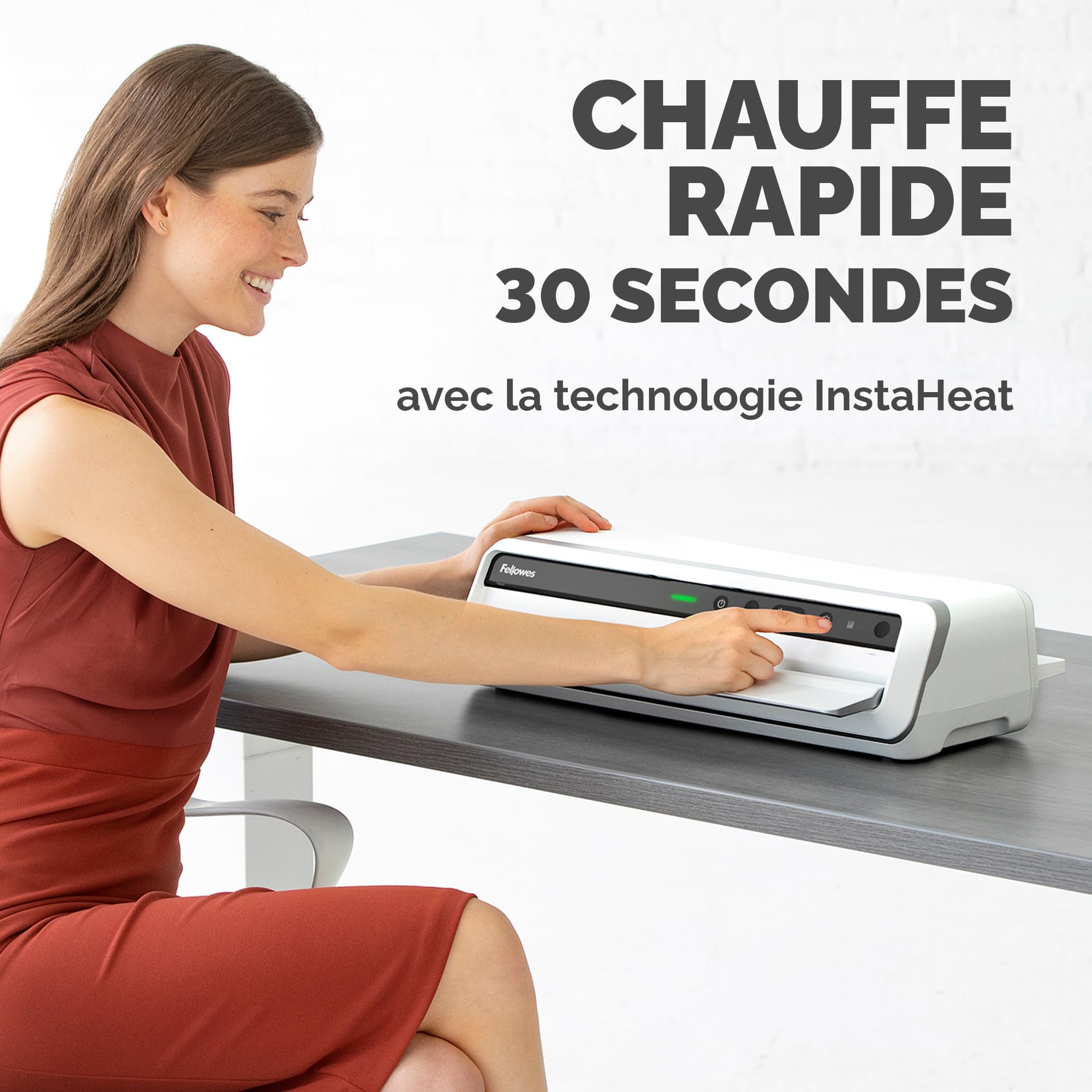 Fellowes Plastifieuse Venus A3, pour plastifier à chaud des pochettes de 80 à 250 microns, usage intensif, marche arrière automatique, comprend 10 pochettes de plastification, blanc