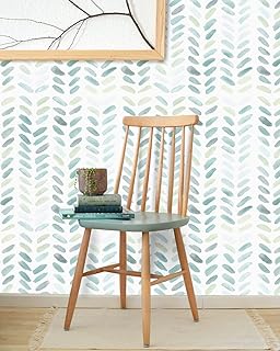 Green and White Wallpaper Peel and Stick Wallpaper Boho Contact Paper for Cabinets Leaf Wallpaper for Bedroom Self-Adhesive Removable Wallpaper Herringbone Wallpaper Drawer Kids Wallpaper 17.3“×78.8”