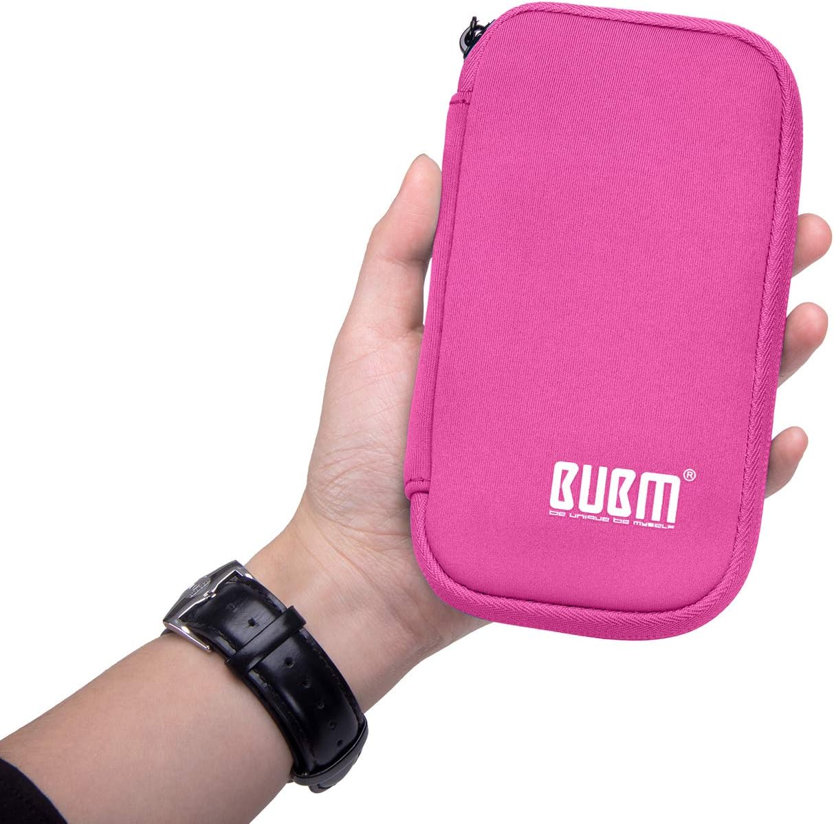 BUBM Mini USB Flash Drive Sticks Carrying Case with Soft Padded Cover, Easy to Carry, 9-Capacity, Rose Red