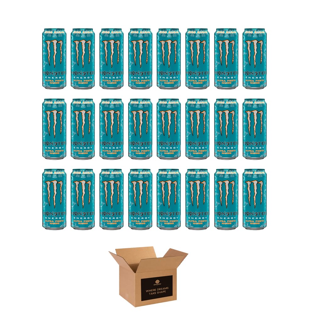 Monster Energy Drink Flavours | Juiced, Zero Sugar, Ultra, Monarch, Fiesta Mango, Strawberry Dreams, VR46, Punch | High Caffeine Sports Energy Drink | 500ml (Pack 24, Zero Sugar Ultra Fiesta Mango)