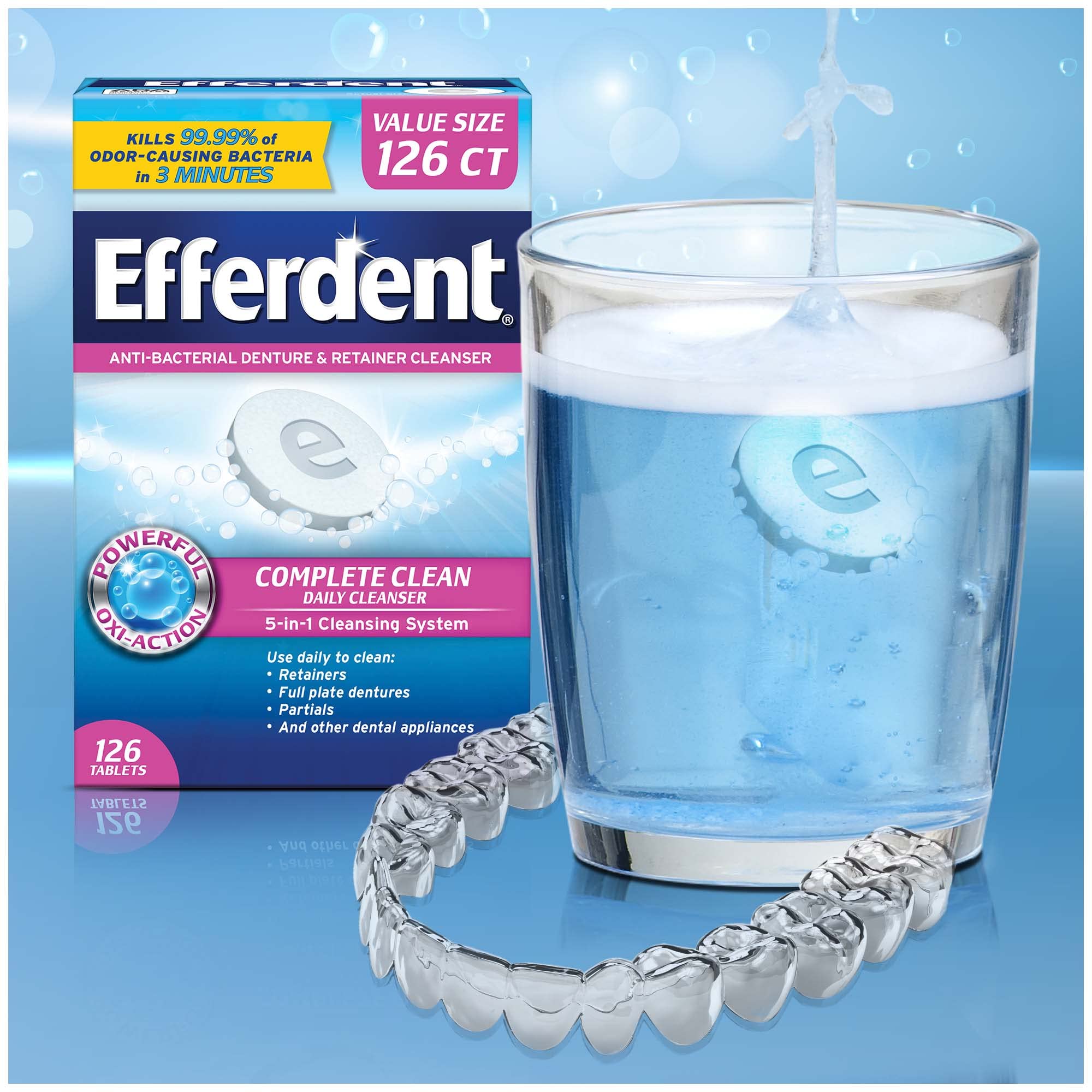 Efferdent Denture Cleanser Tablets, Complete Clean, 126 Tablets Buy