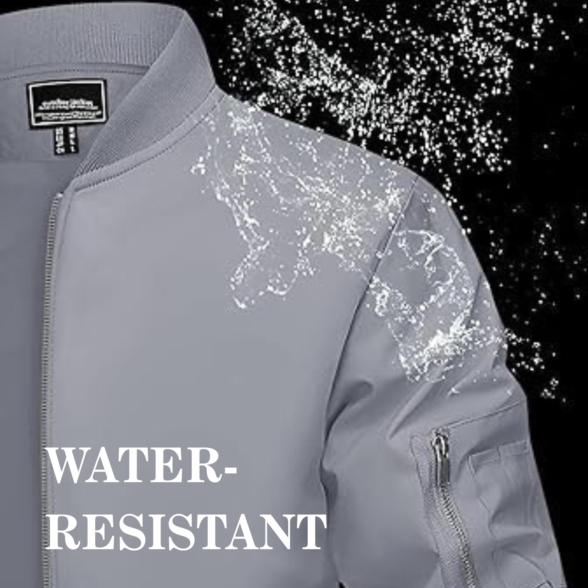MIA FASHION Jacket for Men Winter Wear Full Sleeves Jacket | Zipper Lightweight Jacket | Casual Bomber Regular Fit (Grey-M) 2