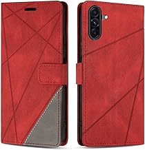 SONWO Cover per Samsung Galaxy A36 5G, Flip Custodia in PU Pelle, Cover a Libro Portafoglio con Slot per Schede e Supporto Stand per Galaxy A36 5G, Rosso