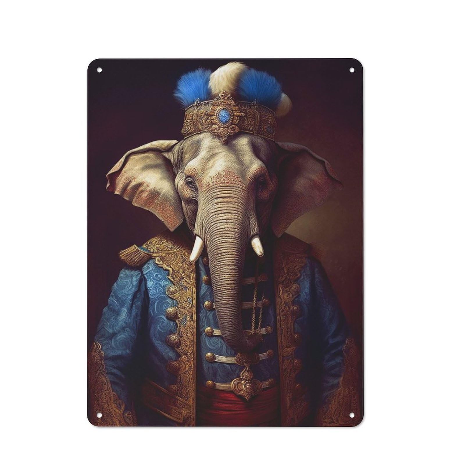 Vintage Metal Plaque 40x30cm Featuring Elephant Poster for Home Bar Wall, A Metal Wall Feature for Home Bars And Entertaining Spaces