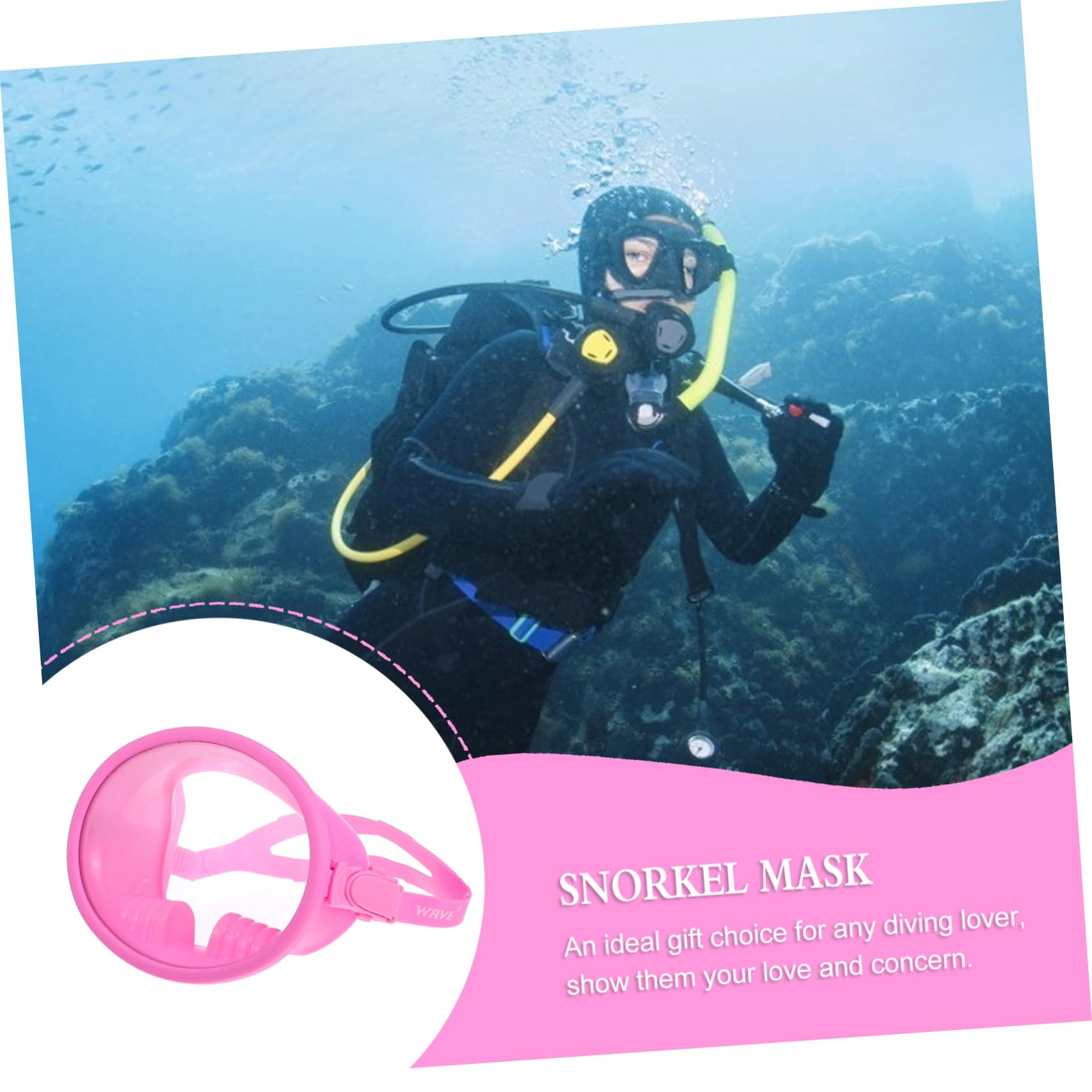 Palantic M36 Dive Masks Farsighted Lens –Silicone Snorkel Mask with Full Magnification Lenses, Tempered Glass, Leak-Proof Skirt – Clear Underwater Vision, Black (+2.5)