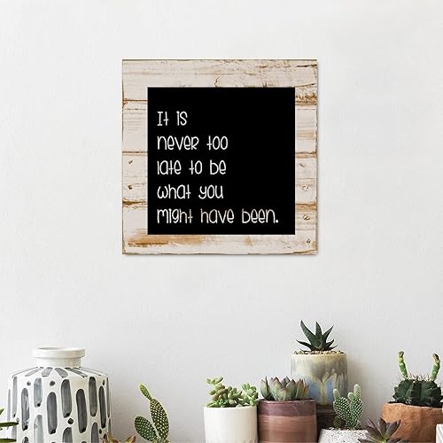 Miniatura 4 de Evans1nism Inspirational Quotes Saying Wood Sign It is Never Too Late to Be Wooden Wall Sign Decorative Home Wall Art Unique Home Decoration Sign