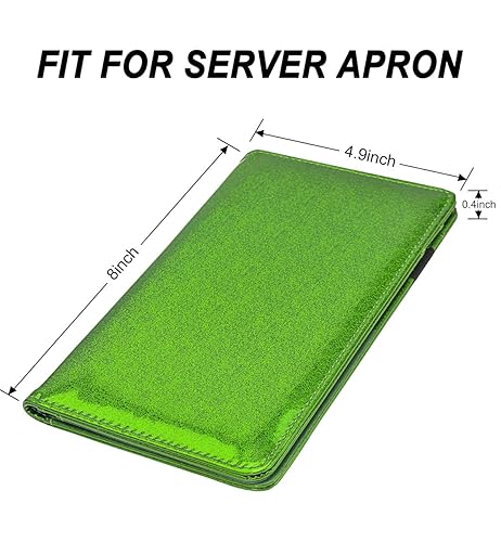 Miniatura 3 de Libreta organizadora para camarera Book&Waitstaff de piel con brillos y cartera y bolsillo con cierre lindo organizador con bolsillo para monedas