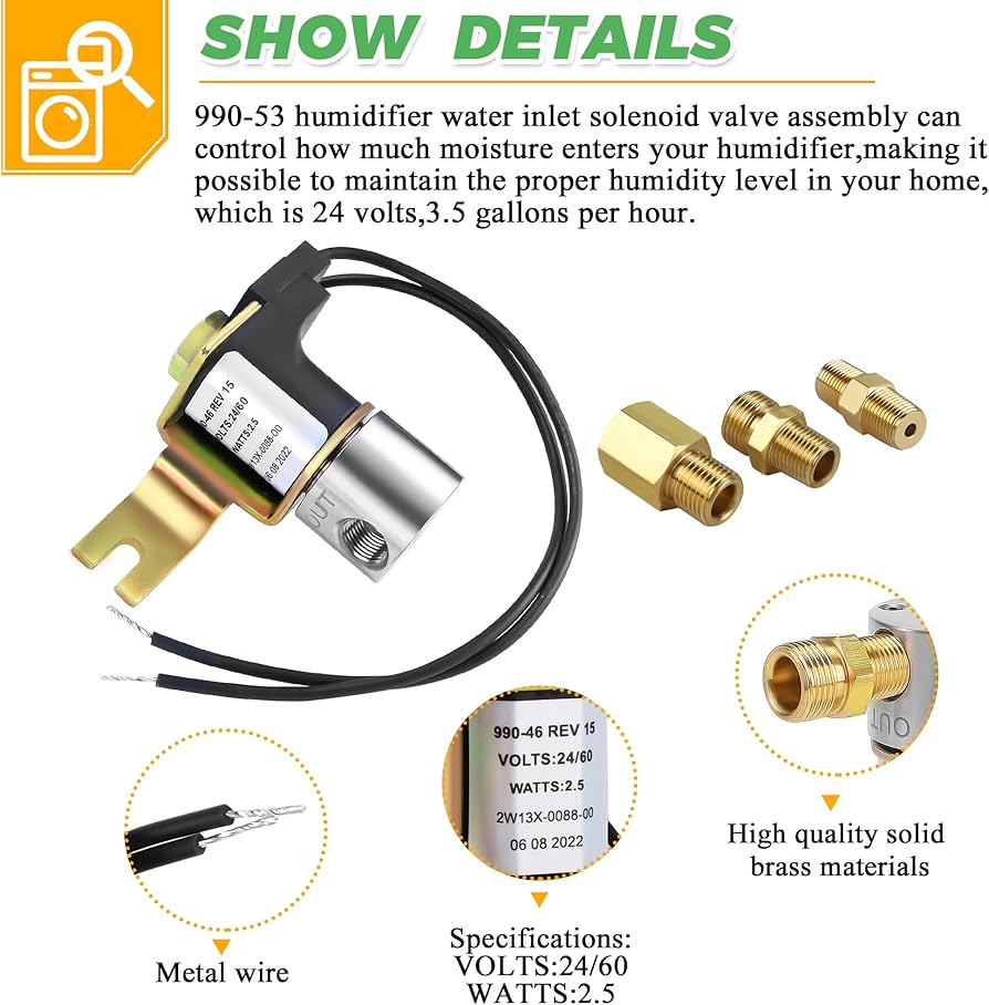 Amazon.com: Techecook 990-53 990-46 Humidifier Solenoid Valve Amazon.com: Techecook 990-53 990-46 Humidifier Solenoid Valve