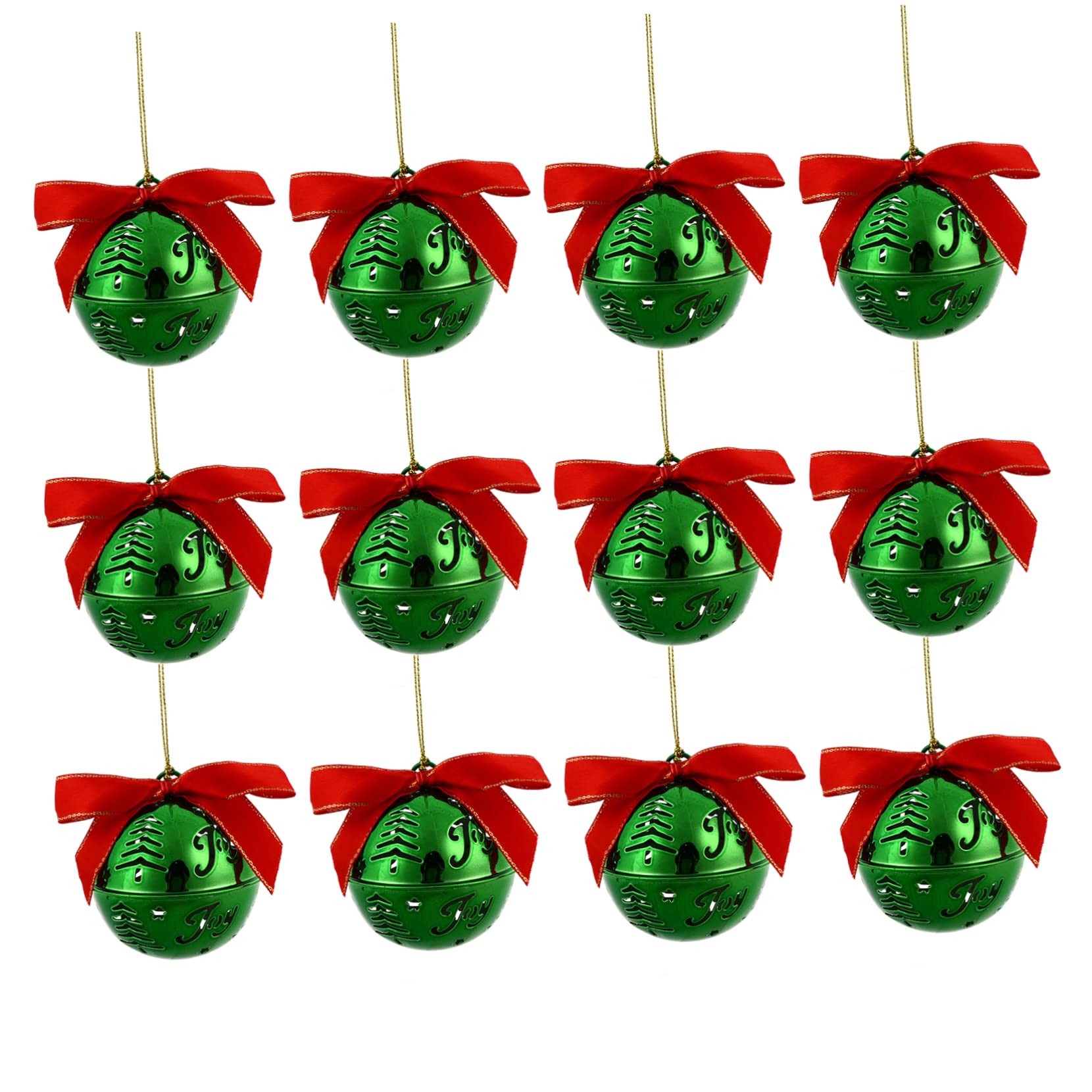 Zerodeko Elegante Set di Ornamenti per Lalbero di Natale 12 Pezzi Decorazioni Sospese a Campana in Metallo per Case Feste Alberi di Natale Stili multipli