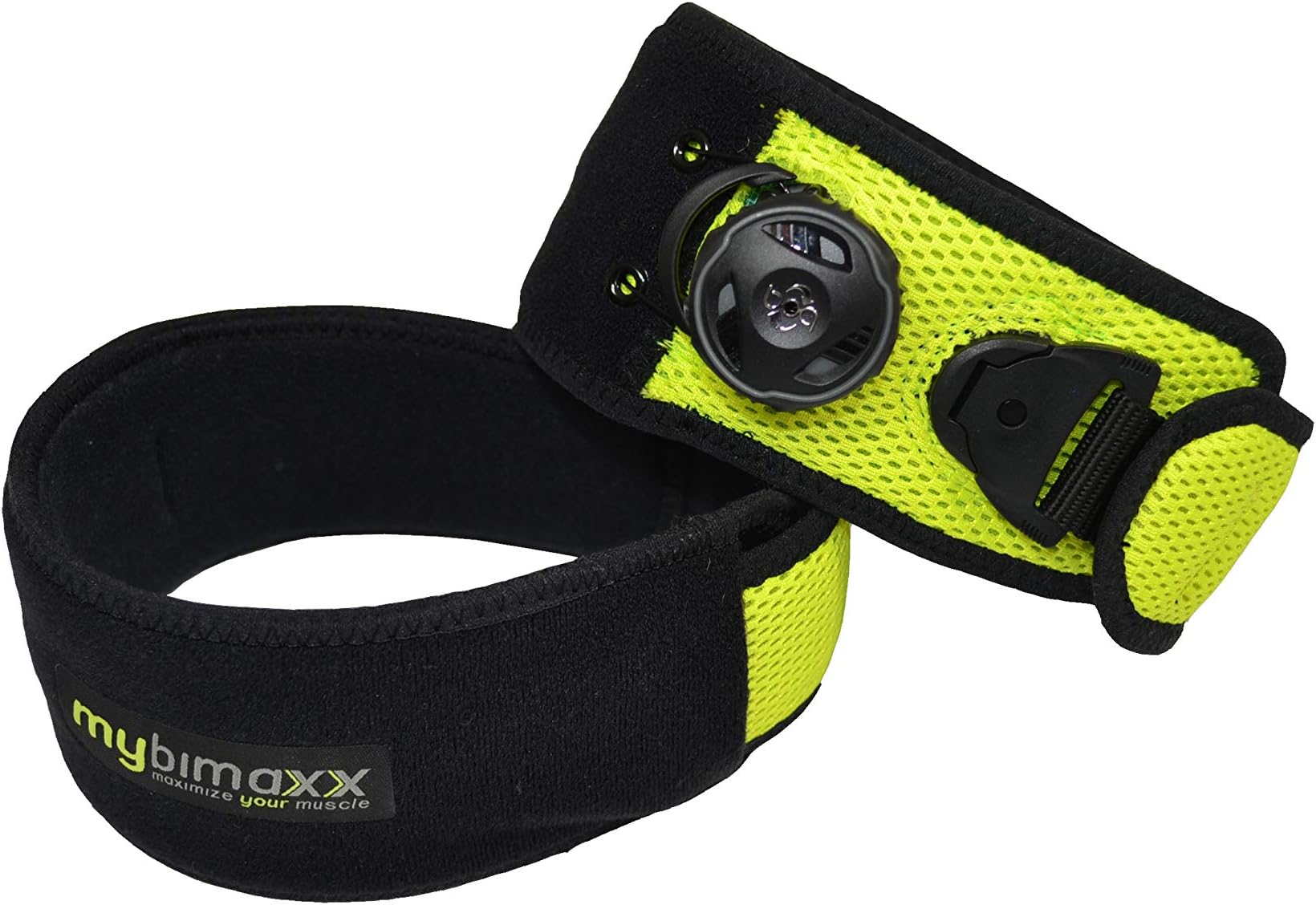 mybimaxx Unisex โ Adults BFR Healthy and Fast Muscle Building Blood Flow Restriction Okclusion Training Flossing Circumference: 30-36 cm Colour Bandages, Lime, 30-36 cm