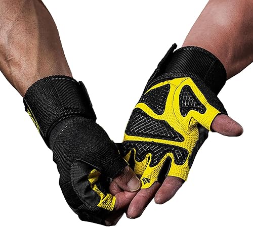TAVIEW Guantes de entrenamiento, guantes de levantamiento de pesas y muñequeras integrados en uno, soporte para entrenamiento de gimnasio,