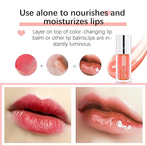 Miniatura 3 de Aceite hidratante para labios de larga duración, brillo de labios transparente, aceite hidratante para labios, reparación de líneas de labios y