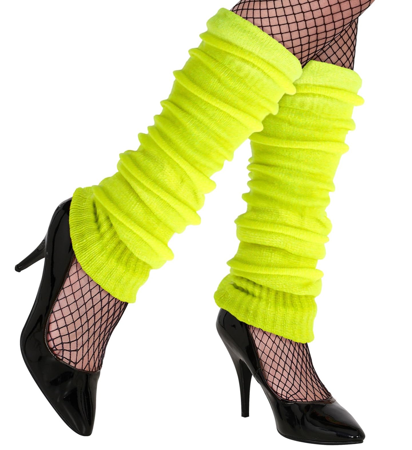 W WIDMANN MILANO Party Fashion Stulpen Neon Gelb Stulpen 80er Jahre Disco Kostüm