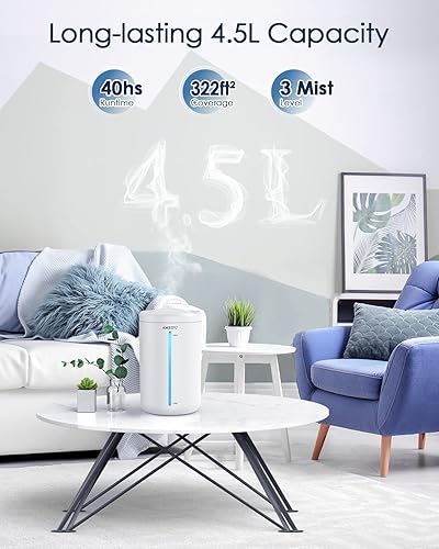 Miniatura 4 de Humidificadores para habitación grande de 45 litros humidificadores para dormitorio dura hasta 40 horas humidificadores de niebla fría llenado