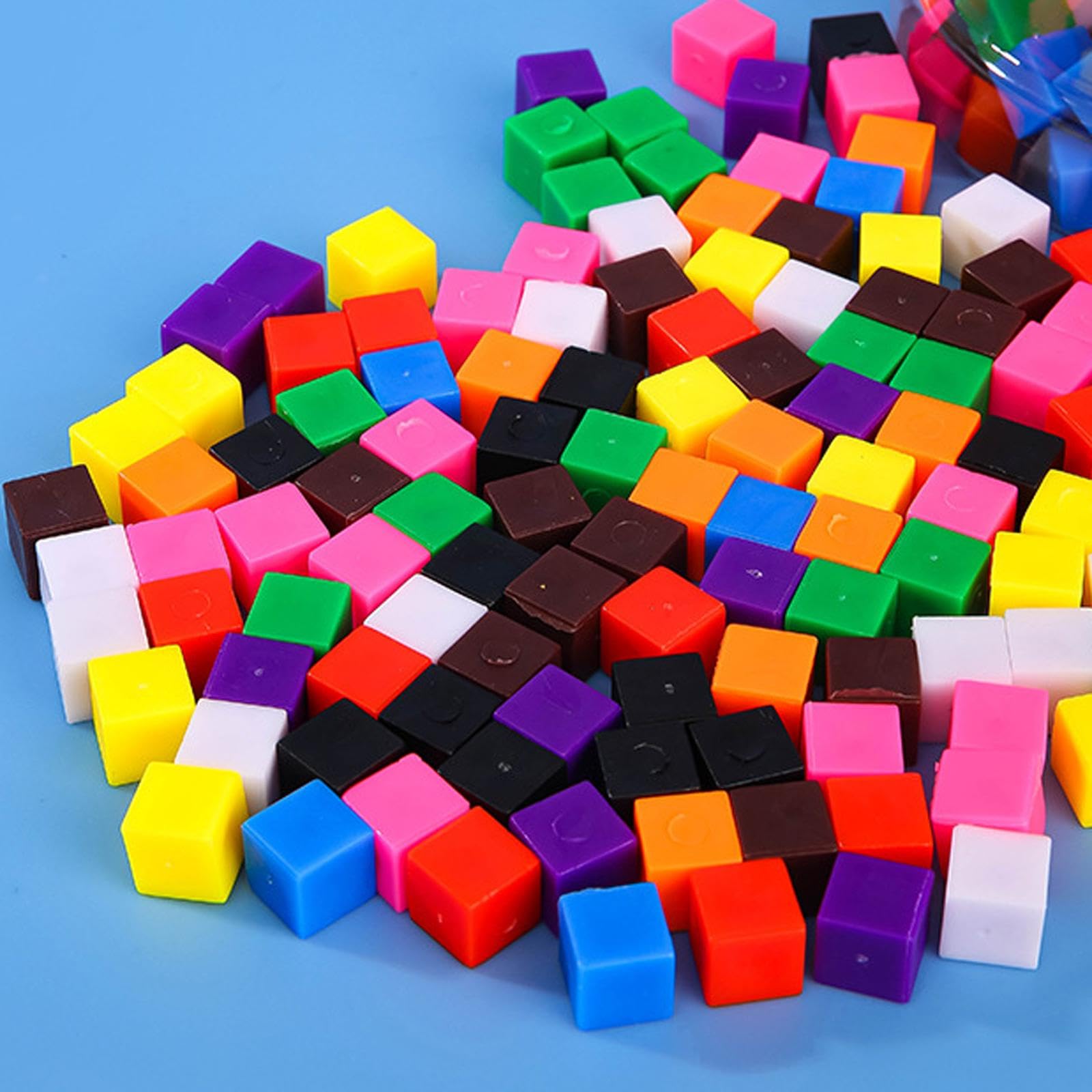 Sharplace Bloques de Cubos de Centímetros, Material Didáctico para El Desarrollo, Juguetes para Clasificar Colores, Cubos para para Manualidades, Educaci, 500 Piezas