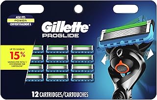 Gillette ProGlide Razor Refills for Men, 12 Razor Blade Refills