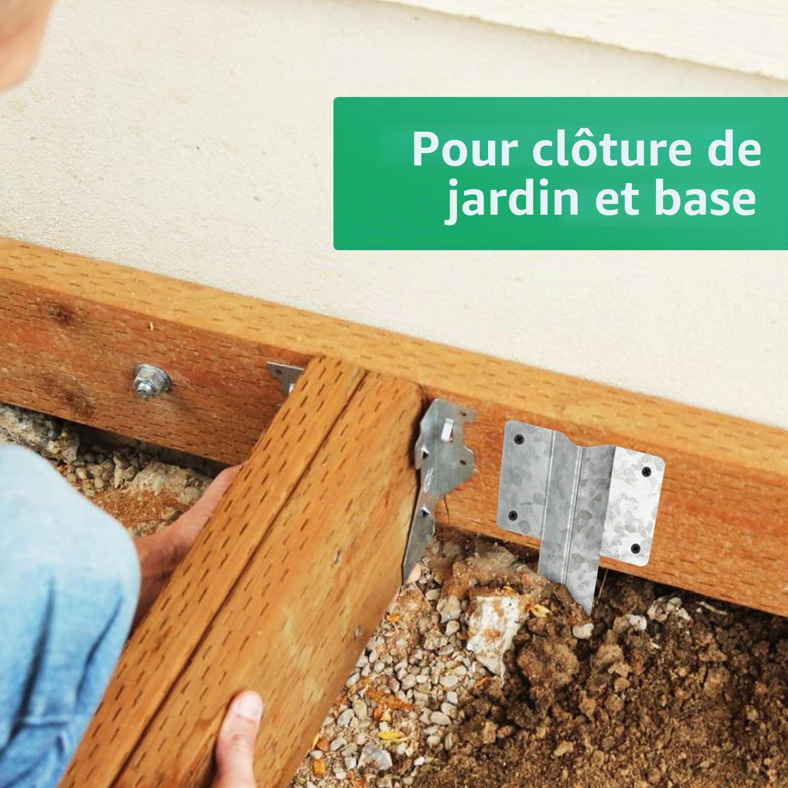 WOPPLXY Lot de 10 supports de traverses de chemin de fer – Piquets de traverses en bois robustes de 42 cm et de fixation – Ancrage de fixation de 40,6 cm pour traverse de chemin de fer, traverse de