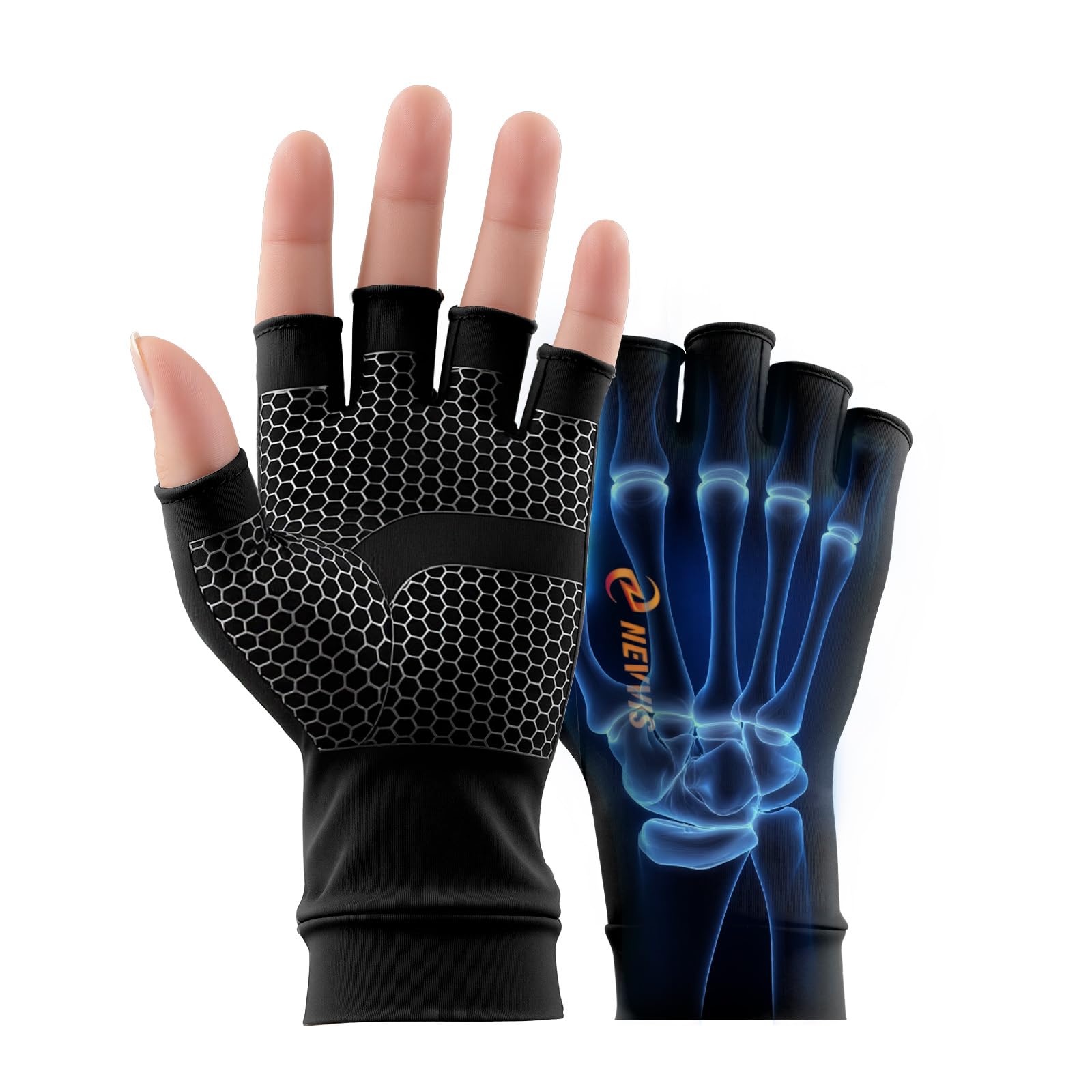 NEVVIS Compression Gloves Women Men Arthritis Gloves for Women for Pain Carpal Tunnel Swelling Edema Tendonitis 1 Pair