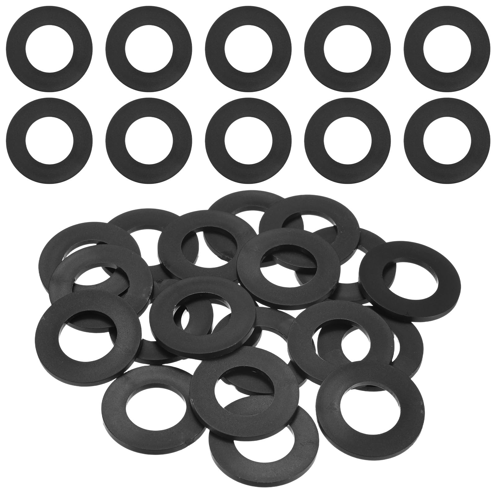 M METERXITY 20-Pack M22 Nylon Flat Washers 22mm ID 42mm OD 3mm Thick Round Plastic Plain Washer Fastener Sealing Spacer Gasket Ring for Household/Commercial [Black]
