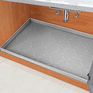 SIKADEER 22" x 22" Under Sink Mat Waterproof, Silicone Mat Kitchen Drawer Shelf and Cabinet Liner, Sink Protector for Kitchen Organizers and Storage, Boot Tray Pet Food Mats