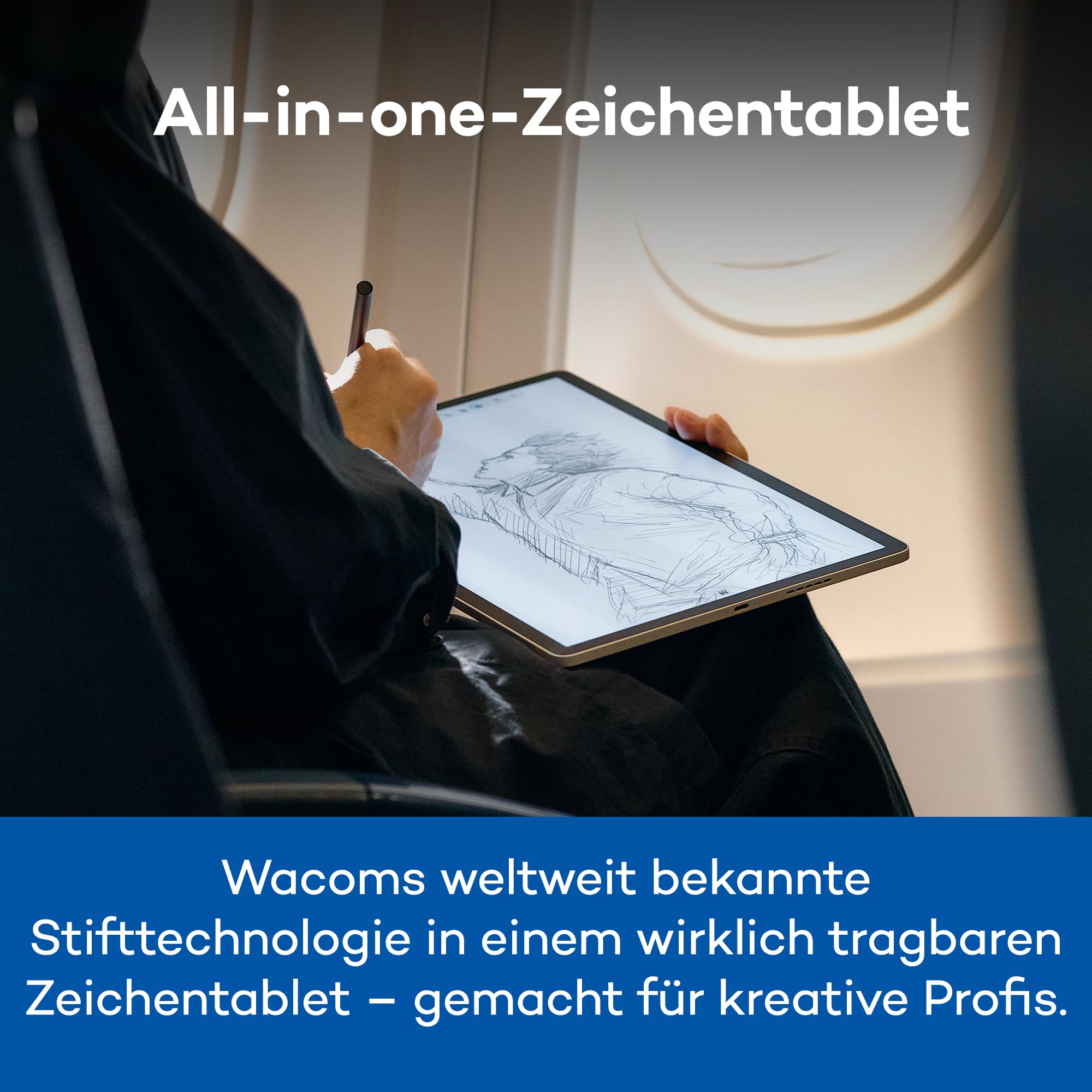 Wacom MovinkPad Pro 14 Zeichentablet – Stift-auf-Papier-Gefühl mit OLED-Display für echtes Schwarz, außergewöhnlichen Kontrast, schnelle Reaktionszeit, Premium Textured Glass, ultrapräziser Pro Pen 3