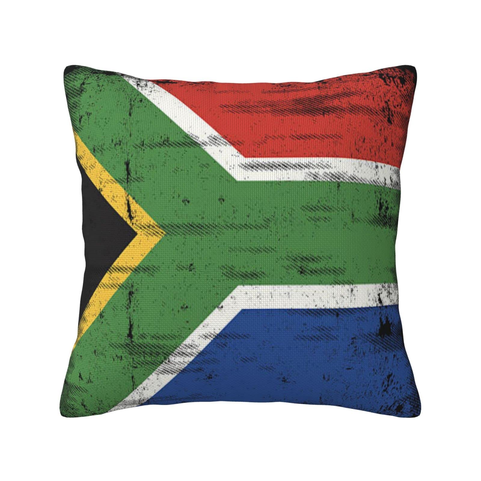 Decorative Throw Pillow Covers,South African Flag 18x18 inch Pillow Case for Couch Sofa Bed Soft Cushion Covers