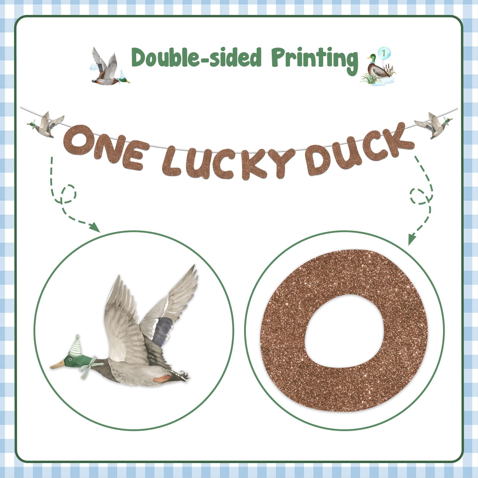 One Lucky Duck Wall Decal - First Birthday Party Decor, Duck Hunter Theme, Peel & Stick Sign - View #11
