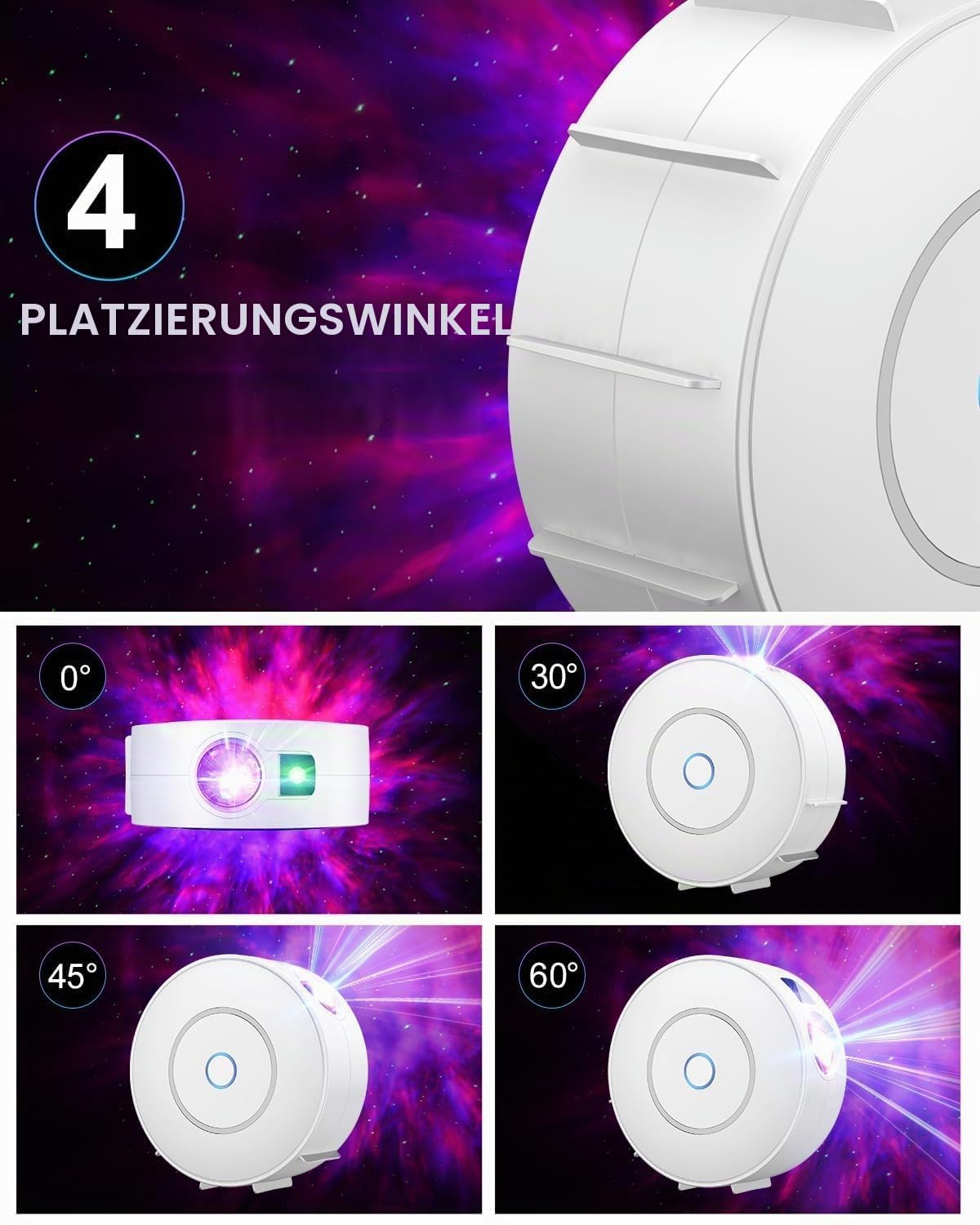 The Three Musketeers LED Sternenhimmel Projektor, WiFi Projektor Galaxy Sternenlicht Kinder mit Sprachsteuerung von Alexa/Smart Life App, für Kinder/Schlafzimmer/Party