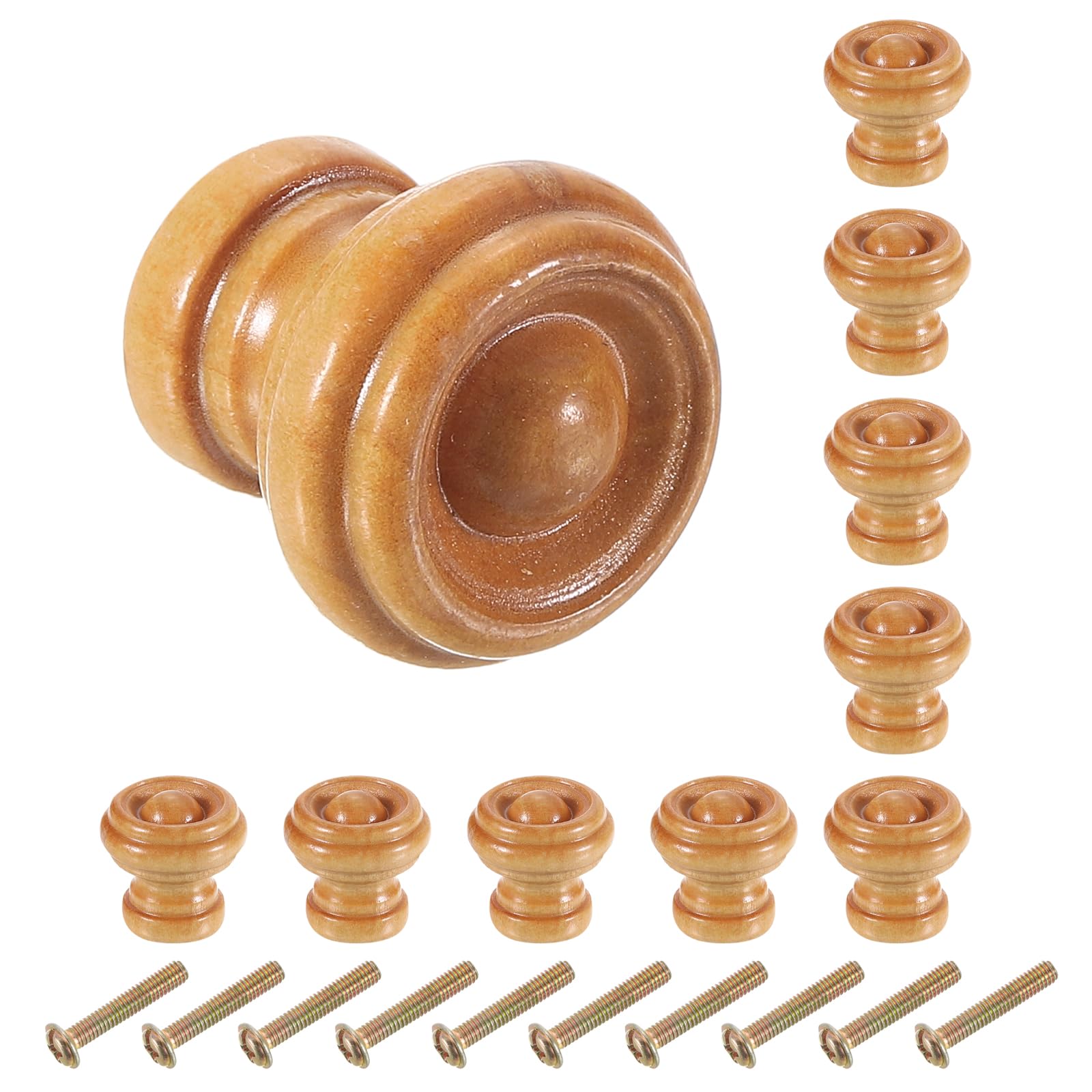 Boutons en bois de 25 mm pour armoire de cuisine - Lot de 10 poignées de tiroir uxcell