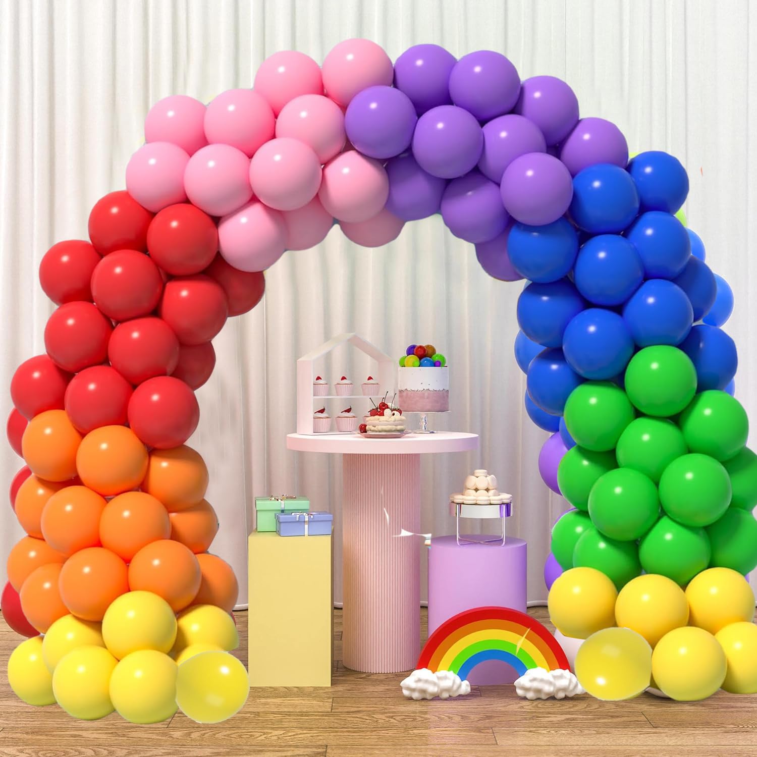 Luftballons Bunt in 7 Farben,105 Stück ballons Girlande Colourful Satz von Ballons Colourful 12 Zoll, Helium Bunte Luftballons für Hochzeit, Geburtstag, Babyparty, Graduierung, Deko