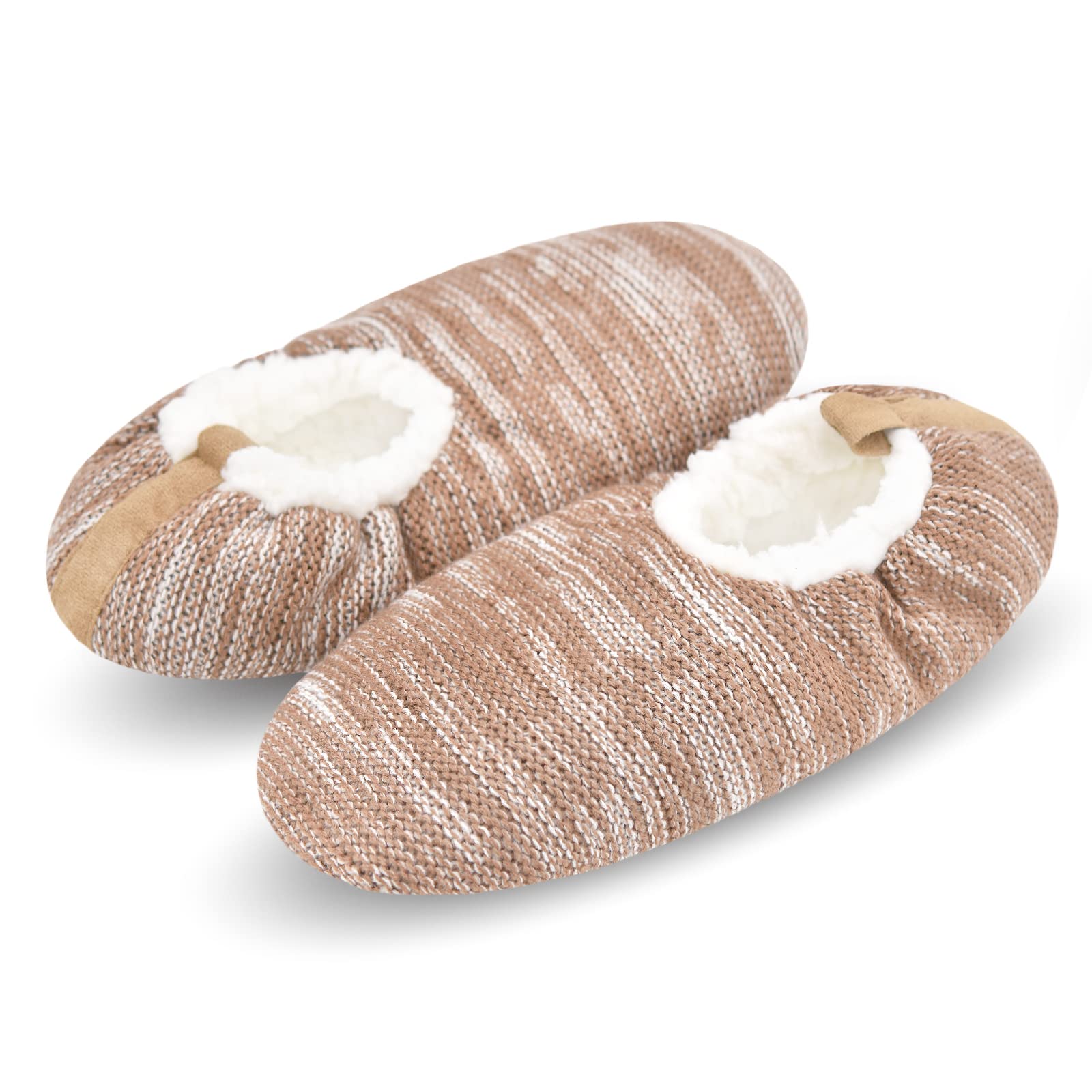 DICUIRD Men’s Fuzzy Sherpa Lined Slipper Socks Non-Skid Gripper Soft Sole
