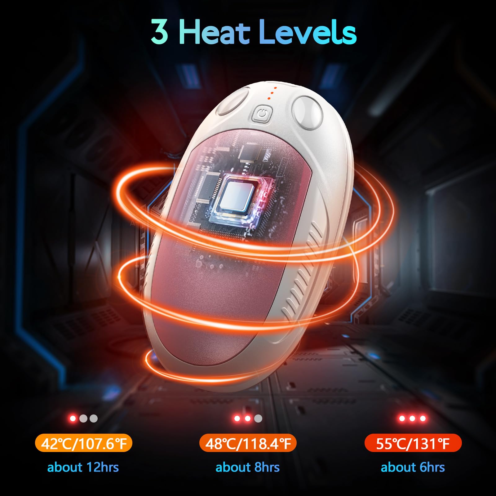 Scaldamani Ricaricabile | 2 Pezzi Portatili | 3 Livelli Calore | 12 Ore Durata - Foto 10