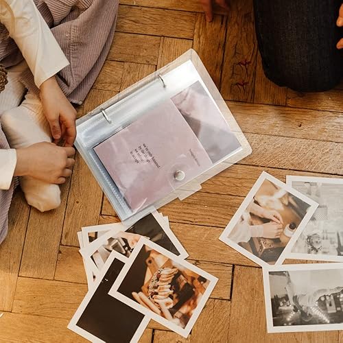 Miniatura 5 de Álbum de fotos pequeño transparente para fotos de 4 x 6 pulgadas, libro de fotos de hojas sueltas, libro de Brag pequeño con 25 páginas interiores