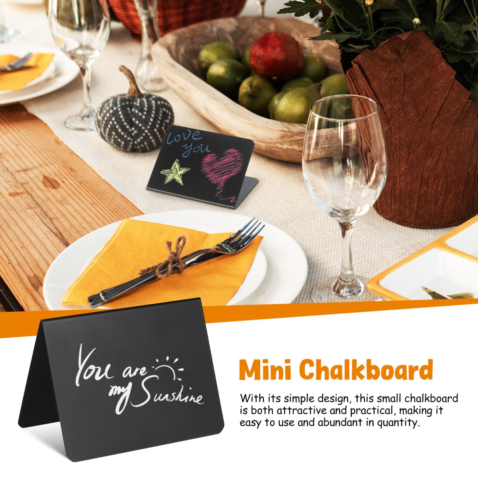 Mini Letreros de Pizarra para Comida Negros en Pvc, 40 Piezas | Formato en V, para Restaurante y Fiestas, Uso en Buffet, Diseño Portátil