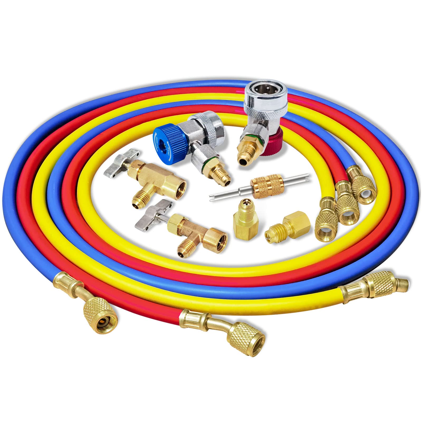 Buy Boltigen 3 Pcs AC Manifold Gauge Hose Set with Self Sealing and