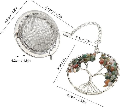 Miniatura 3 de Pssopp Infusor de té de acero inoxidable 304 Colgante de árbol de la vida de malla de bola de té filtros de filtro de té Infusor de té Escurridor de