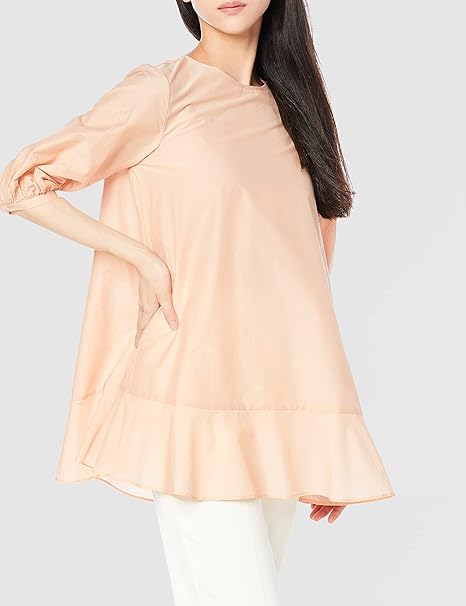 フェミニニティ ロング チュニック フリルブラウス 【税込?送料無料