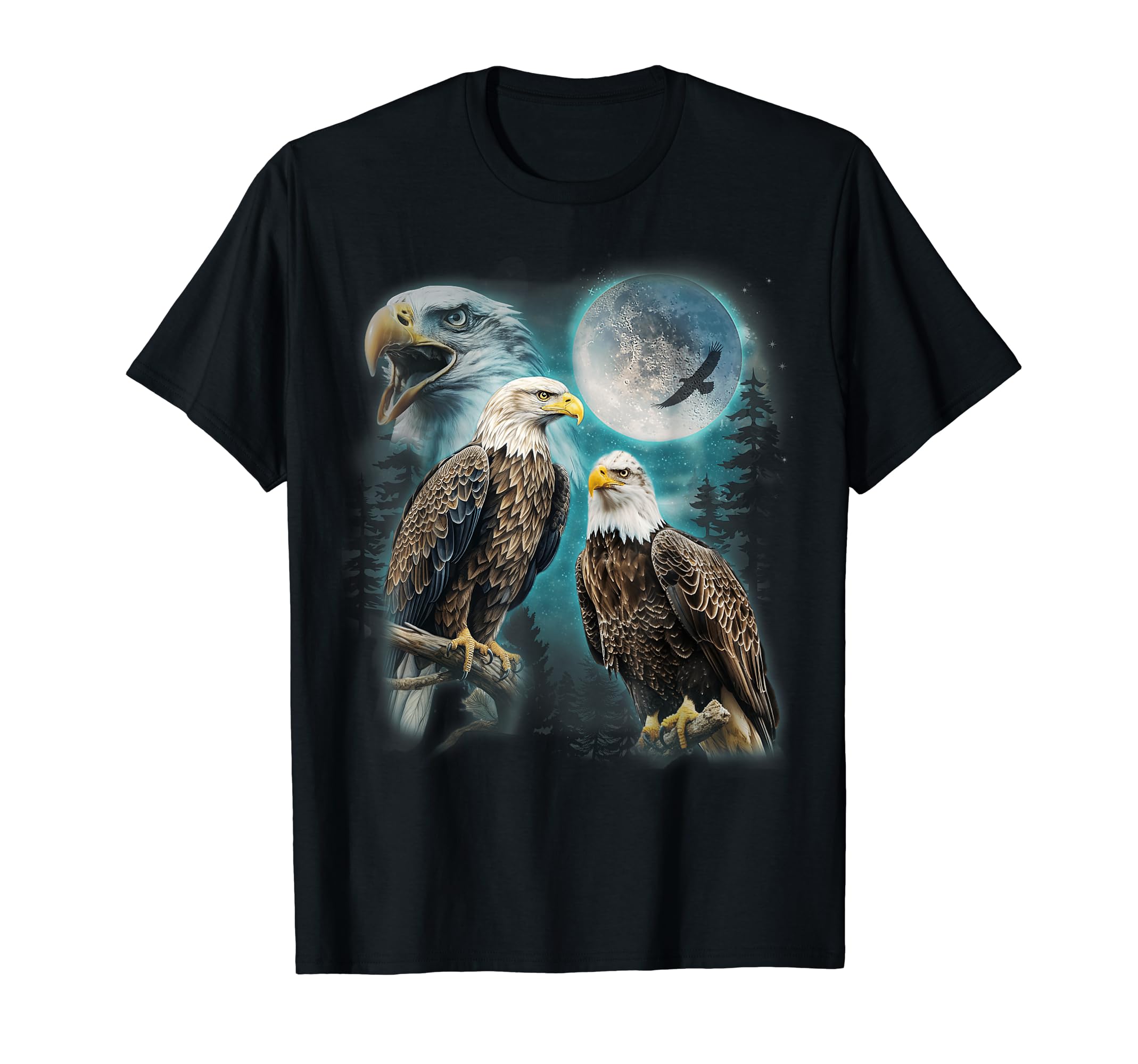 3 Eagles Howling At The Moon Eagle Bird Lover3 Eagles Howling At The Moon Funny Eagle Bird Lover T-Shirt