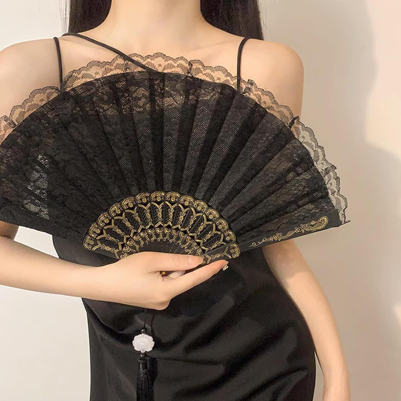 Elegant Chinese Hand Fan - Vintage Style for Weddings -5