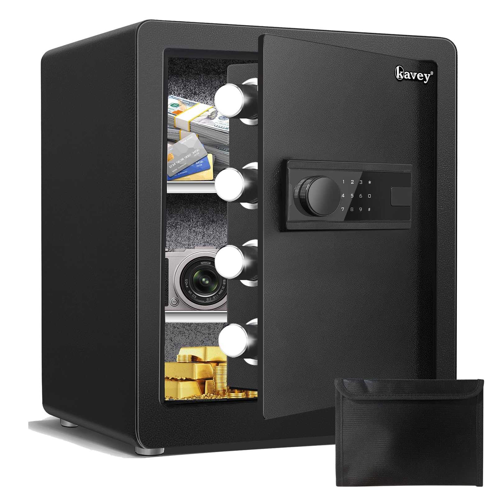 Kavey 2.0 Cub Safe Box, Steel Security Safe and Lock Box with